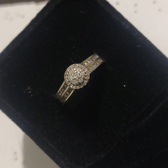 Diamond Cluster Engagement Ring-Sz.6.75 - Picture 9 of 10